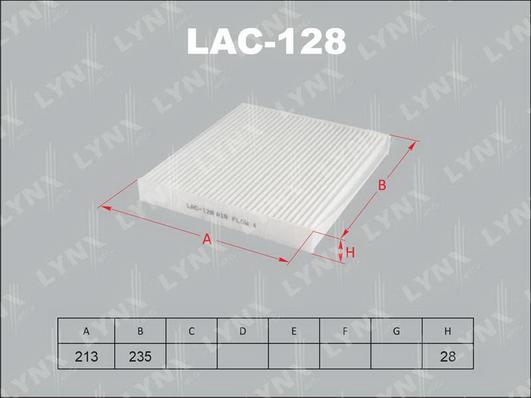 LYNXauto LAC-128 - Фильтр воздуха в салоне autospares.lv