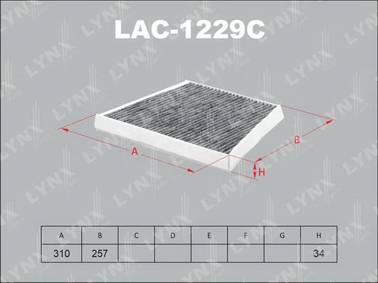 LYNXauto LAC-1229C - Фильтр воздуха в салоне autospares.lv