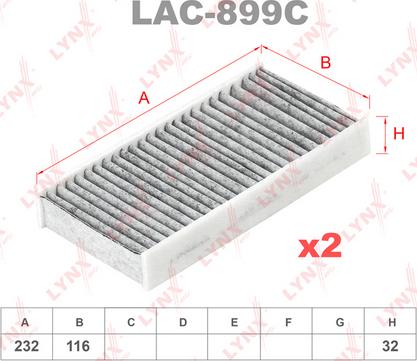 LYNXauto LAC-899C - Фильтр воздуха в салоне autospares.lv