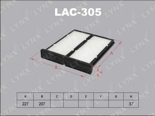 LYNXauto LAC-305 - Фильтр воздуха в салоне autospares.lv