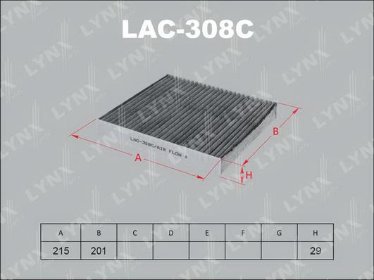 LYNXauto LAC-308C - Фильтр воздуха в салоне autospares.lv