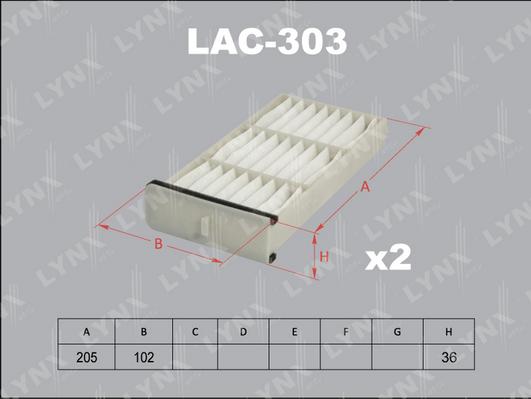 LYNXauto LAC-303 - Фильтр воздуха в салоне autospares.lv