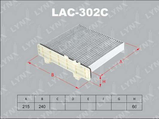 LYNXauto LAC-302C - Фильтр воздуха в салоне autospares.lv