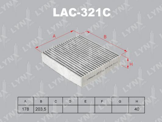 LYNXauto LAC-321C - Фильтр воздуха в салоне autospares.lv