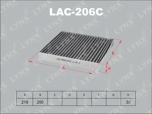 LYNXauto LAC-206C - Фильтр воздуха в салоне autospares.lv