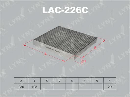 LYNXauto LAC-226C - Фильтр воздуха в салоне autospares.lv