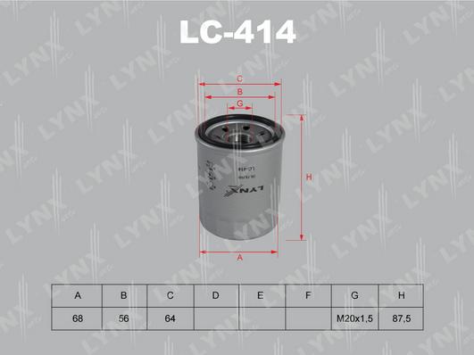 LYNXauto LC-414 - Масляный фильтр autospares.lv