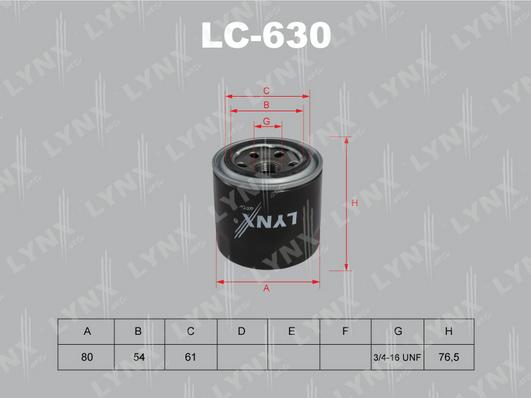 LYNXauto LC-630 - Масляный фильтр autospares.lv