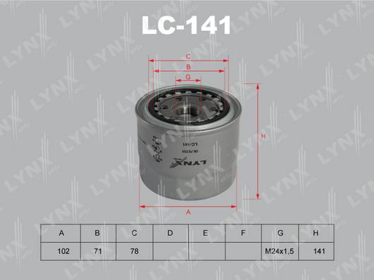 LYNXauto LC-141 - Масляный фильтр autospares.lv