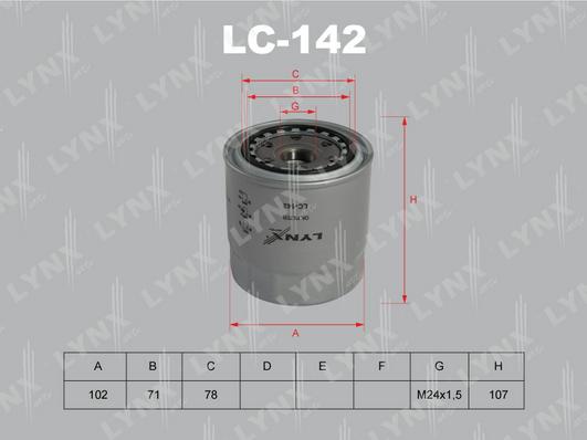 LYNXauto LC-142 - Масляный фильтр autospares.lv