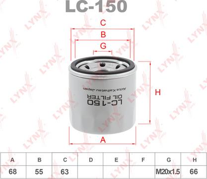 LYNXauto LC-150 - Масляный фильтр autospares.lv