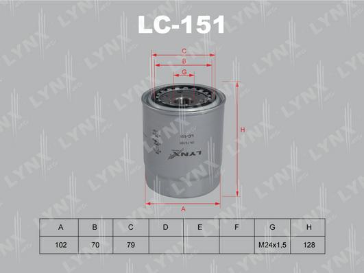 LYNXauto LC-151 - Масляный фильтр autospares.lv