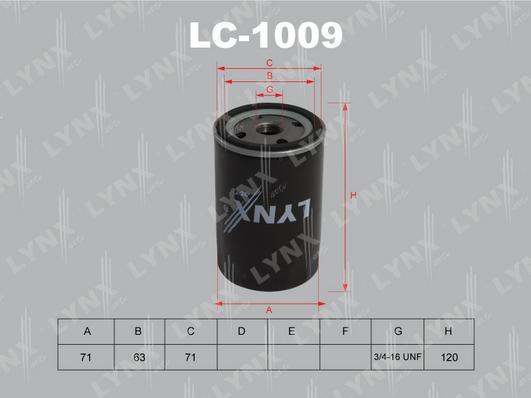 LYNXauto LC-1009 - Масляный фильтр autospares.lv