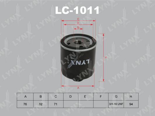 LYNXauto LC-1011 - Масляный фильтр autospares.lv