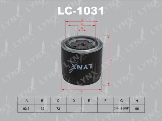 LYNXauto LC-1031 - Масляный фильтр autospares.lv