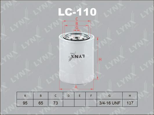 LYNXauto LC-110 - Масляный фильтр autospares.lv