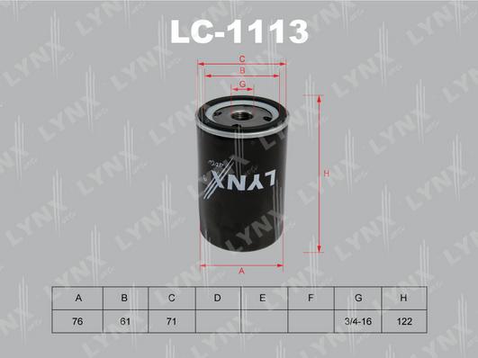 LYNXauto LC-1113 - Масляный фильтр autospares.lv