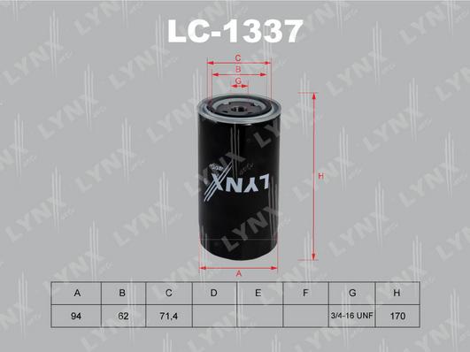 LYNXauto LC-1337 - Масляный фильтр autospares.lv