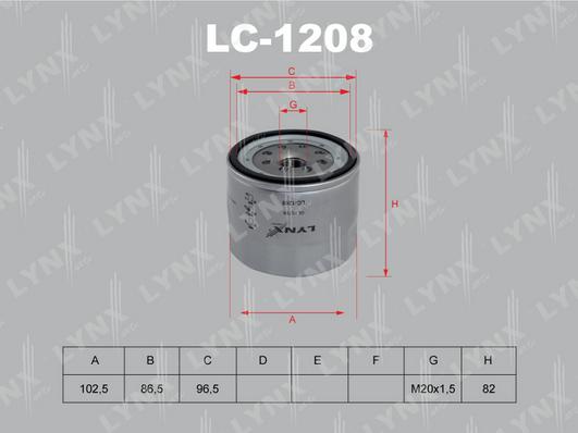 LYNXauto LC-1208 - Масляный фильтр autospares.lv