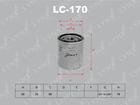 LYNXauto LC-170 - Масляный фильтр autospares.lv