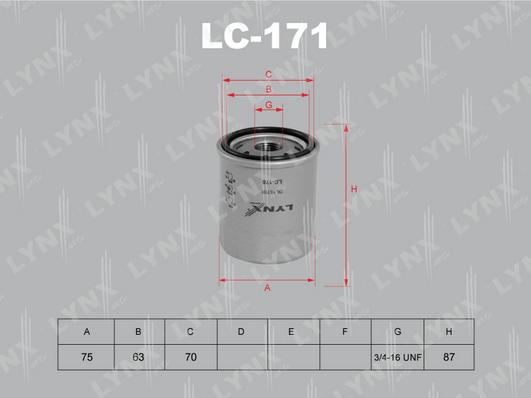 LYNXauto LC-171 - Масляный фильтр autospares.lv