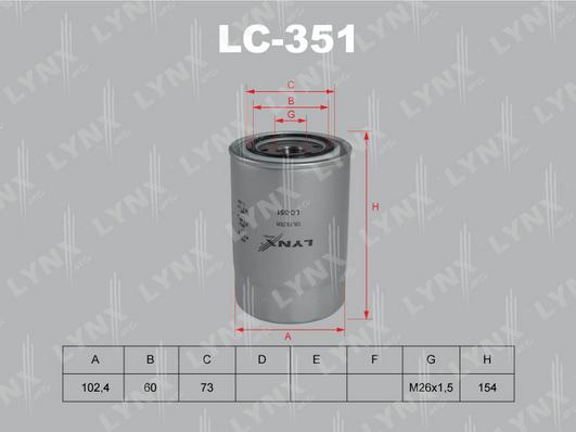 LYNXauto LC-351 - Масляный фильтр autospares.lv