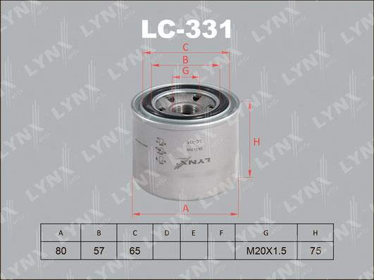 LYNXauto LC-331 - Масляный фильтр autospares.lv