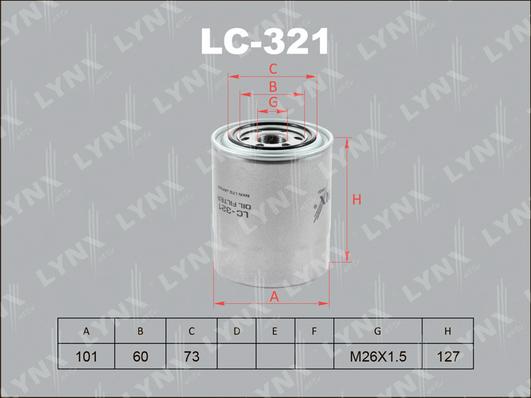 LYNXauto LC-321 - Масляный фильтр autospares.lv