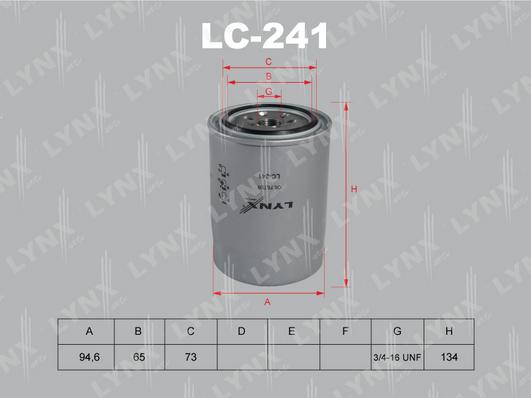 LYNXauto LC-241 - Масляный фильтр autospares.lv