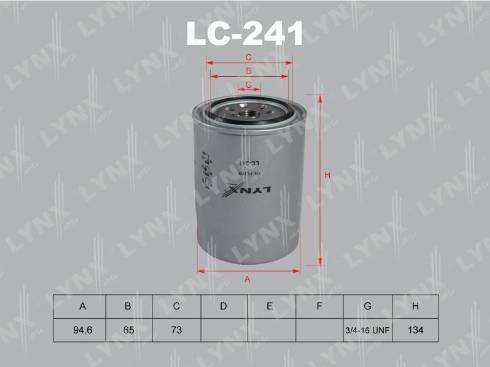 LYNXauto LC-253 - Масляный фильтр autospares.lv