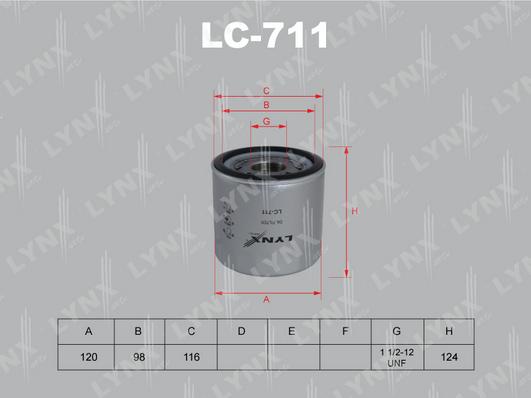 LYNXauto LC-711 - Масляный фильтр autospares.lv