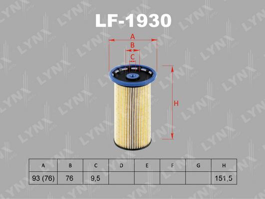 LYNXauto LF-1930 - Топливный фильтр autospares.lv