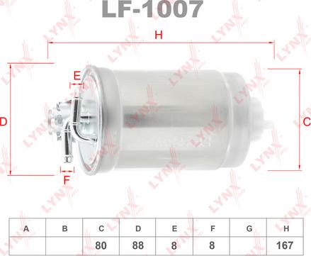 LYNXauto LF-1007 - Топливный фильтр autospares.lv