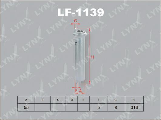 LYNXauto LF-1139 - Топливный фильтр autospares.lv