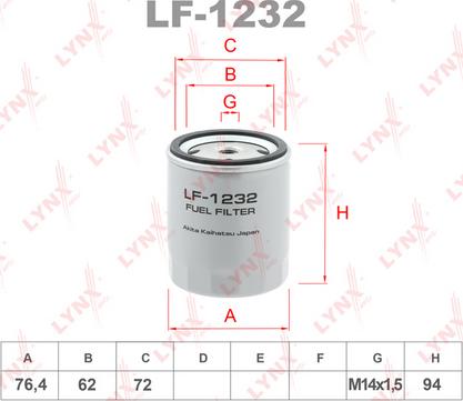 LYNXauto LF-1232 - Топливный фильтр autospares.lv