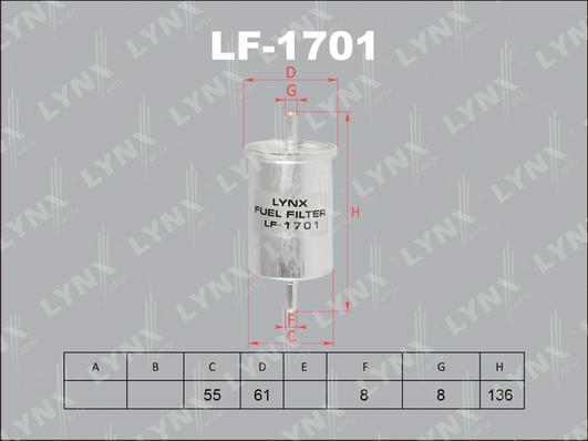 LYNXauto LF-1701 - Топливный фильтр autospares.lv