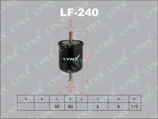 LYNXauto LF-240 - Топливный фильтр autospares.lv