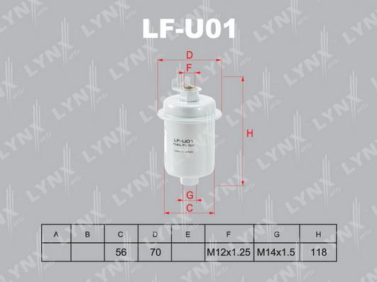 LYNXauto LF-U01 - Топливный фильтр autospares.lv