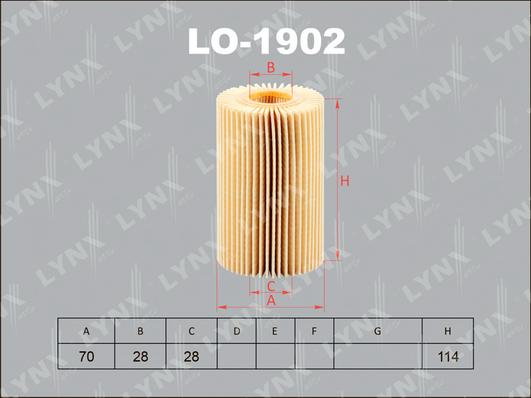 LYNXauto LO-1902 - Масляный фильтр autospares.lv