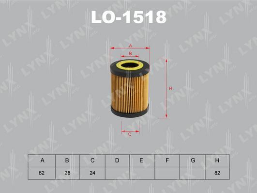 LYNXauto LO-1518 - Масляный фильтр autospares.lv