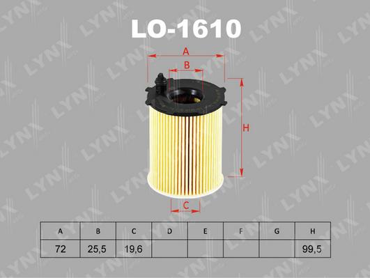 LYNXauto LO-1610 - Масляный фильтр autospares.lv