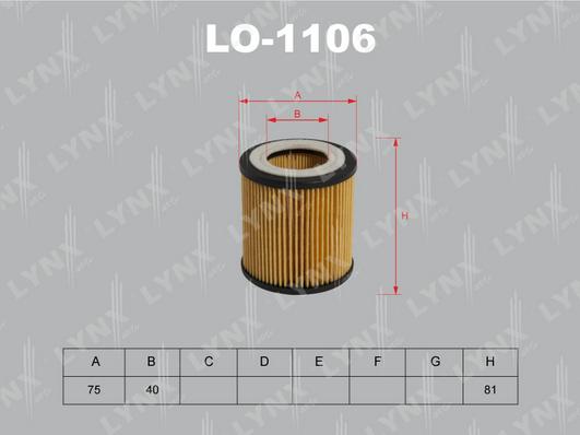 LYNXauto LO-1106 - Масляный фильтр autospares.lv
