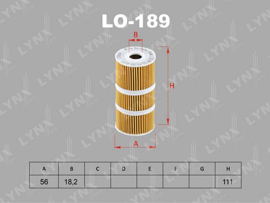 LYNXauto LO-189 - Масляный фильтр autospares.lv