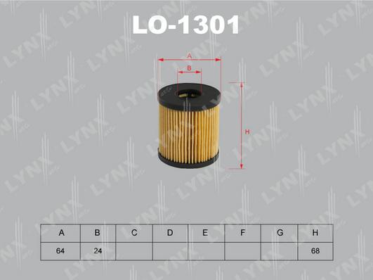 LYNXauto LO-1301 - Масляный фильтр autospares.lv