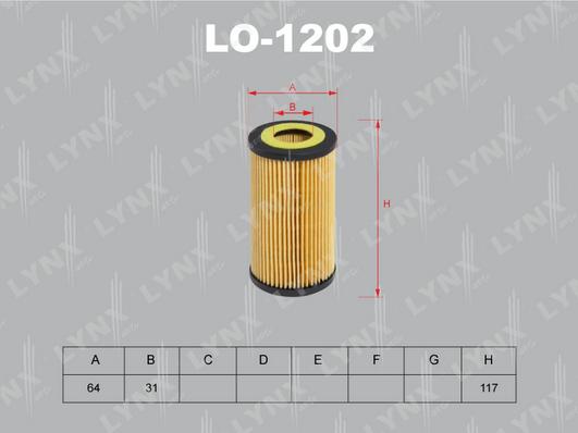 LYNXauto LO-1202 - Масляный фильтр autospares.lv