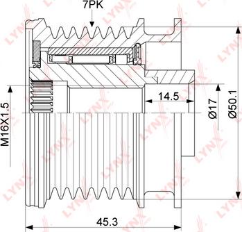 LYNXauto PA-1098 - Шкив генератора, муфта autospares.lv