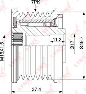 LYNXauto PA-1062 - Шкив генератора, муфта autospares.lv