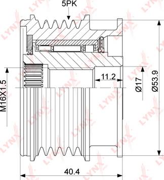 LYNXauto PA-1087 - Шкив генератора, муфта autospares.lv