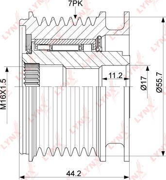 LYNXauto PA-1038 - Шкив генератора, муфта autospares.lv