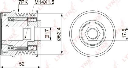 LYNXauto PA-1150 - Шкив генератора, муфта autospares.lv